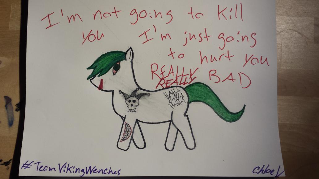 <a href="/JaredLeto/">JARED LETO</a> Joker as a My Little Pony please RT for a scavenger hunt it's the last day  #Shatnermademedoit <a href="/gishwhes/">Find Us At @GISH</a>