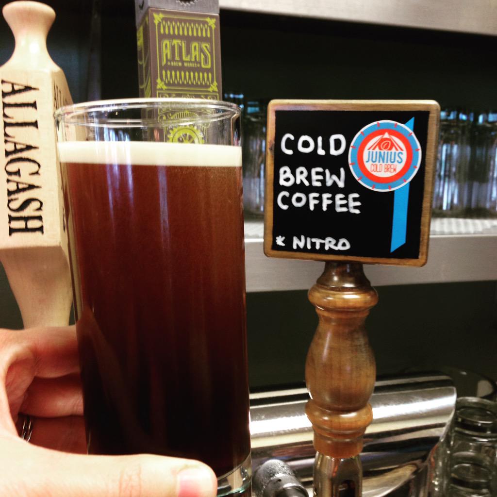 JuniusCoffee's tweet photo. Happy weekend! #NitroColdBrew now @petes_newhaven Bethesda and Silver Spring. #DrinkLocal Props @AtlasBrewWorks http://t.co/MPLpOjngQw