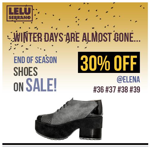 LeluSerrano's tweet photo. ¡Shoes on SALE! 30% off en últimos pares #ELENA Consultas por inbox.
Winter like you mean it! #Lelu #WinterSale http://t.co/eisPuX7HzV