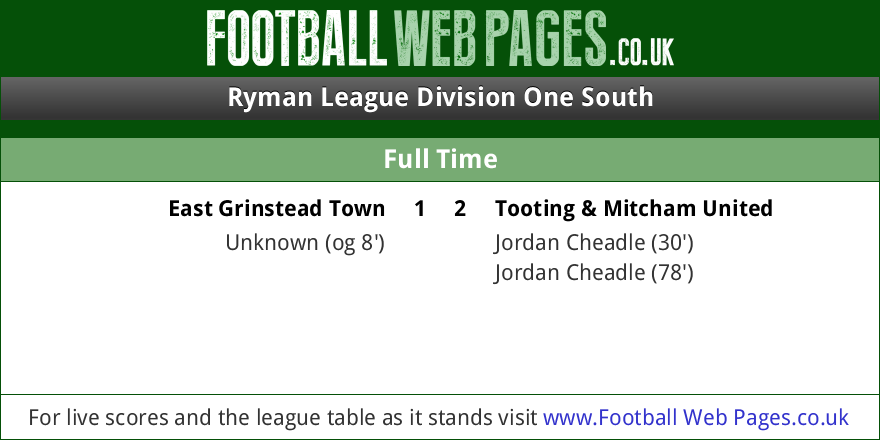 FWPIsthmnOneSC's tweet photo. FULL-TIME: East Grinstead Town 1-2 Tooting &amp; Mitcham United http://t.co/sQ7r7Fhj5e http://t.co/u4S4hH0Wq8