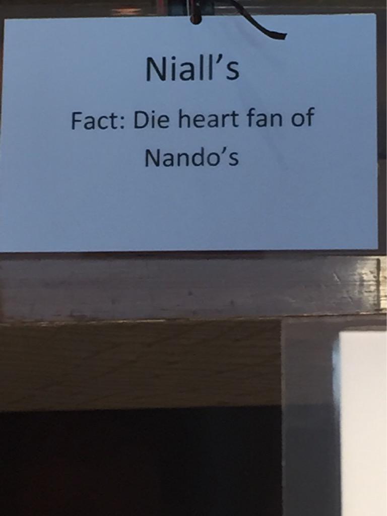 devilangelnyc's tweet photo. Having lunch @NandosUSA they have tables w facts of @onedirection we sitting at @NiallOfficial tableโบ๏ธ #BaltimoreShow http://t.co/UvnIb3OCO4
