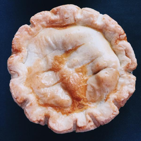 WednesdayPieDen's tweet photo. Back w/ mini pie this morning at Le Jardin Secret on 15th &amp; Larimer! This caramel apple is lookin' oozy &amp; delicious! http://t.co/wHlAPvOUg2