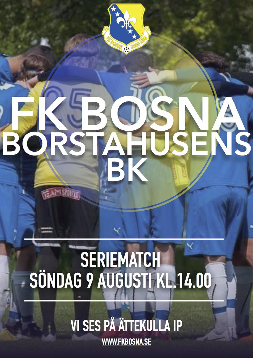 Imorgon är det hemmamatch mot Borstahusens BK och 3 viktiga poäng ska bärgas hem. Kom och stötta! #fkbosna #div4