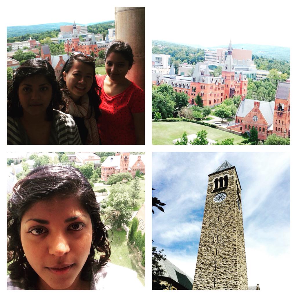 SamyJana's tweet photo. Top of the clock tower! #Cornell #SageHall #ChimeMaster http://t.co/g1D6AkcuKQ