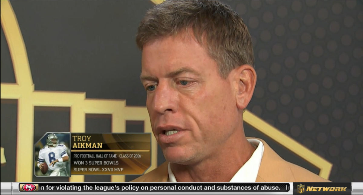 nflnetwork's tweet photo. "He changed our team. He was the missing piece that we had to have to put us over the top."

- @TroyAikman on Haley http://t.co/Kws0VFJtKa