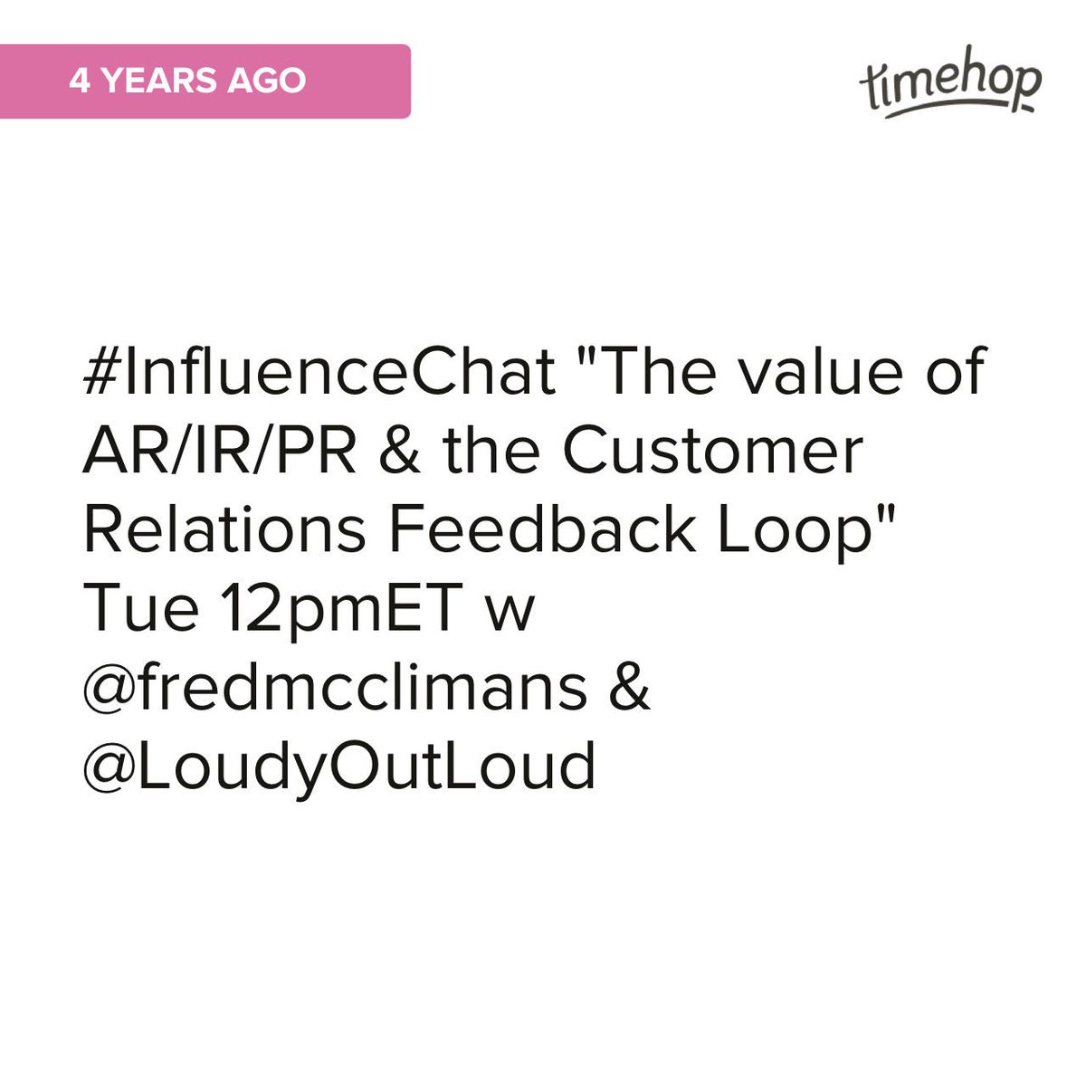 berkson0's tweet image. #timehop @fredmcclimans @LoudyOutLoud this was a good topic #influencechat timehop.com/c/t:1006827445…