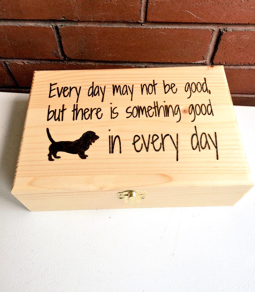 Custom box as a get well gift #woodbox #custom #basset