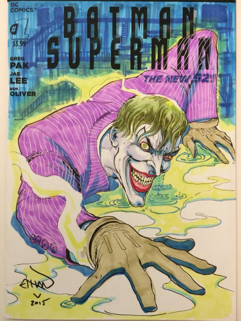 EthanVanSciver's tweet photo. Joker blank cover sketch! #texascomiccon http://t.co/vMUldBb9Kd