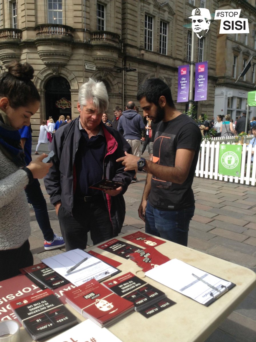 WhoIsSisi's tweet photo. Today, activists in Glasgow held a stall on Buchanan Street to raise awareness about Sisi and his crimes. #StopSisi http://t.co/tUYA506HNC