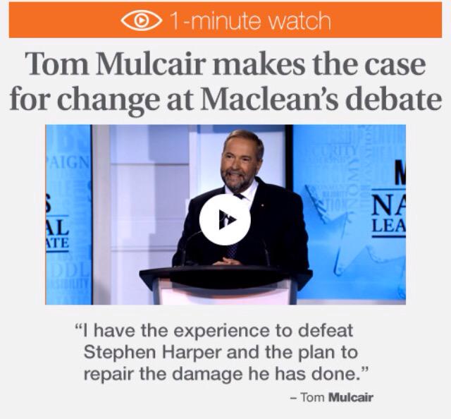 FayazKarim's tweet image. 1-minute watch: @ThomasMulcair makes the case 4 change at #macdebate. #cdnpoli #misspoli #Mississauga–#Streetsville
