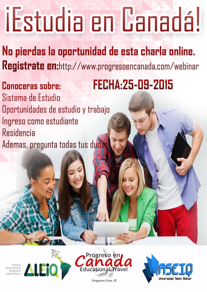 aseiq_USB's tweet photo. ¿Quieres estudiar en Canadá y no sabes por donde empezar? ¡Enterate aquí!@CEIElectronica @USBCEIC @CEBIOUSB @CEIP_USB http://t.co/V8i9eANmO6