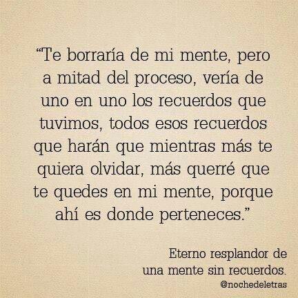 Frases____Insp's tweet image. Eterno resplandor de una mente sin recuerdos » /\/\/\/\ «