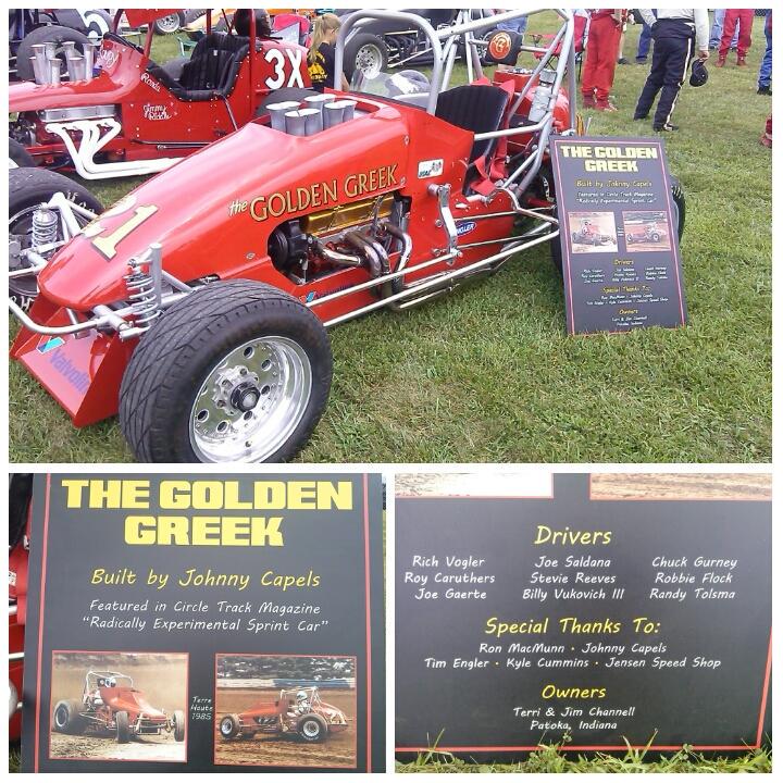 The Golden Greek featured in @circletrack as radically experimental @VntgSprintCars @Salem_Speedway