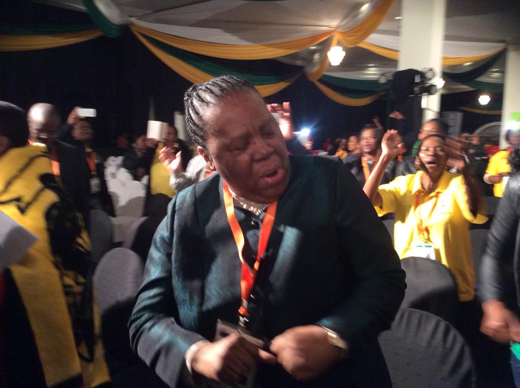 ANCWomensLeague's tweet photo. #ANCNEC member, Cde #NalediPandor joins delegates at the #ANCWLConference in singing http://t.co/HlmJuts47I