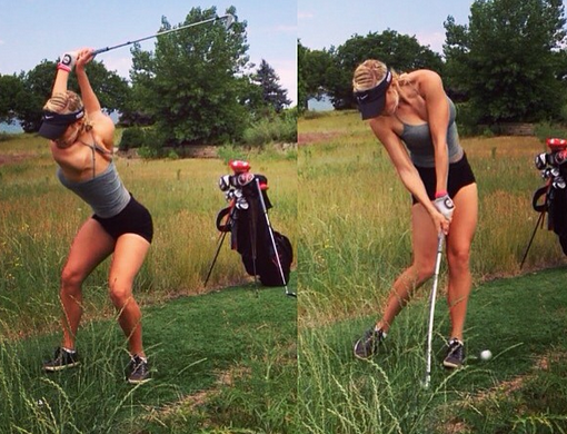 CamiloGuzmanS's tweet photo. Y yo que pensaba que el golf no me gustaba... @PaigeSpiranac http://t.co/0tqYym6JGV