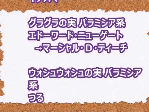 ワンピース悪魔の実能力者の一覧表