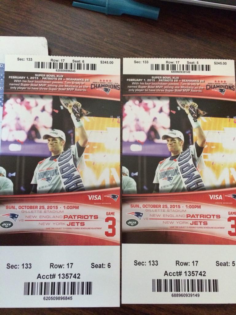 OVIOGT's tweet image. Make A Wish season is here. A friend donated two Pats vJets tickets to the cause. $20 per chance and only 100 chance.