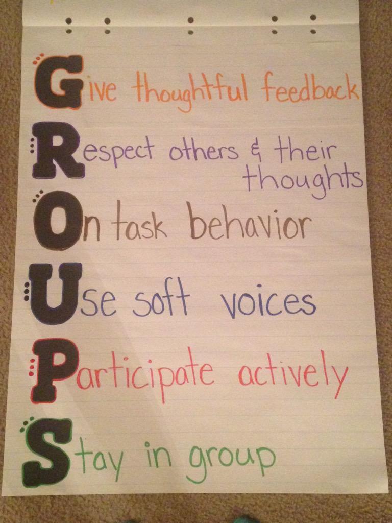 koya_rose's tweet photo. There is something about making anchor charts that I actually enjoy! #centerSD #groupworkexpectations http://t.co/NTzy2xgSAy