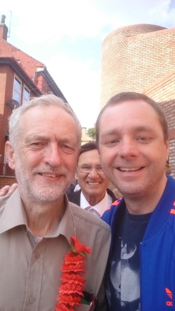 selfie with Jeremy Corbyn today in Leeds :)) #JezWeCan
