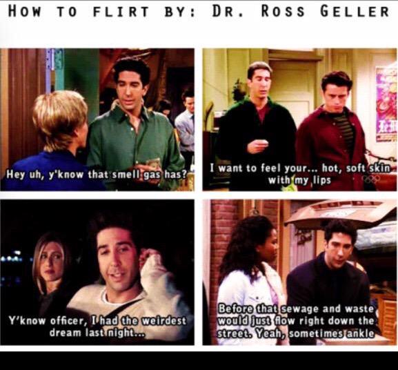 HookedonFriends's tweet photo. Ross flirting 😂👏 http://t.co/tlOLI4R16x