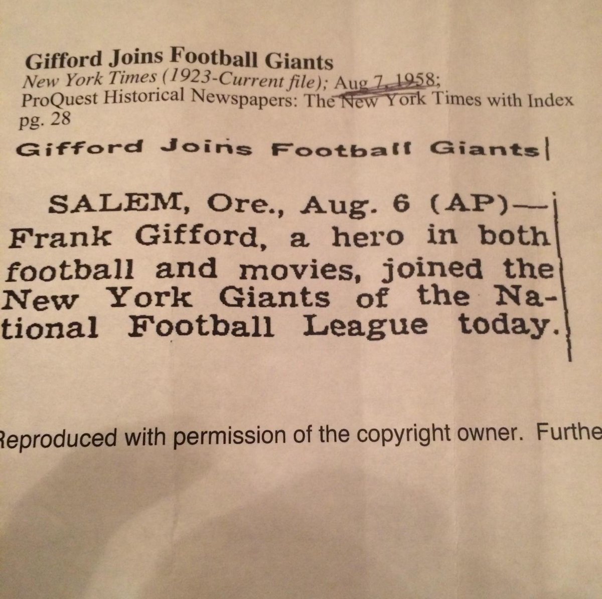 Found it one day late