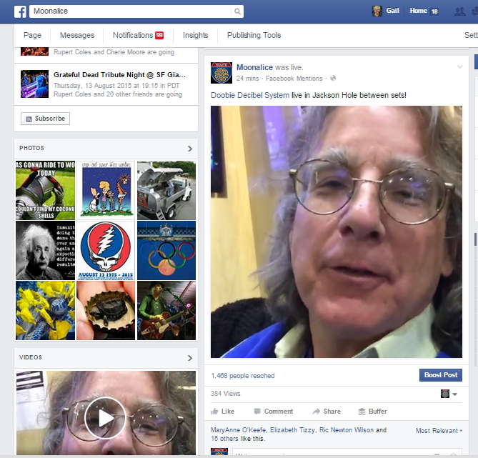 ZAGrrl's tweet photo. #FacebookFirst @DDS_Duo live @Facebook video in NewsFeed! @Moonalice &amp; @jcros3 rocking! https://t.co/FH5rNK3qu8 http://t.co/n0D3lLfrYz