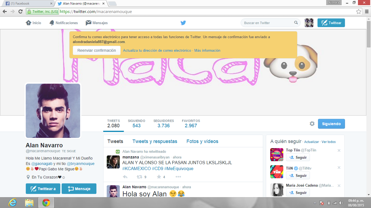Alo_Escalante_'s tweet photo. Lo mejor que me pudo pasar @macarenamouque ya me sigues tu y @CodydeCD9 solo falta que @somosCD9 me siga gracias. http://t.co/8u4ThTwMD6
