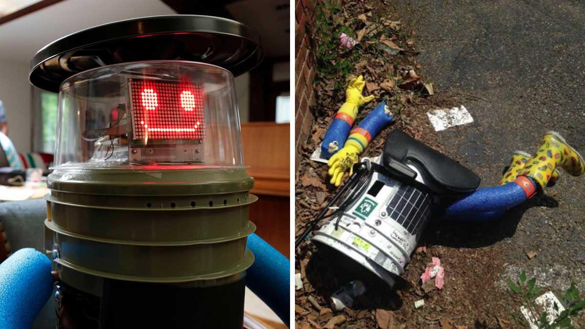 DubGEnt's tweet photo. Don't blame philly 4 destroy hitchbot. If u chillin in the city in the middle of the night, alone, ur askin 4 it rs http://t.co/5T3Gnckh38