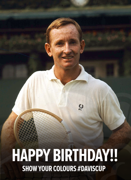 Happy 77th birthday to five-time champion Rod Laver of Australia, who is looking dashing here! 