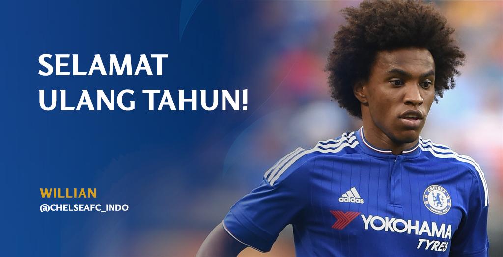 chelseafc_indo's tweet photo. Selamat ulang tahun yang ke-27 untuk @willianborges88! http://t.co/KaBv0ygq3h
