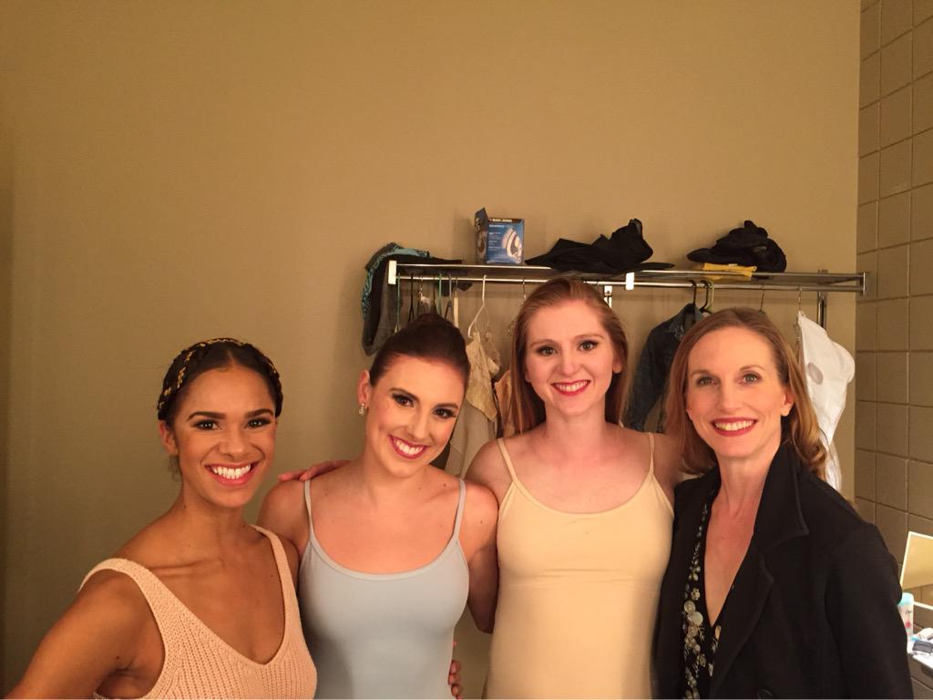 A fun dressing room shot with roomies @mistyonpointe @wendyw @carlakorbes and @isabellaboylston where were you?