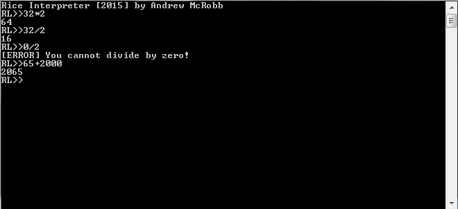 ajm113's tweet image. My first interpreter. Hopefully I can make it do more then basic arithmetic. #biicode #cpp