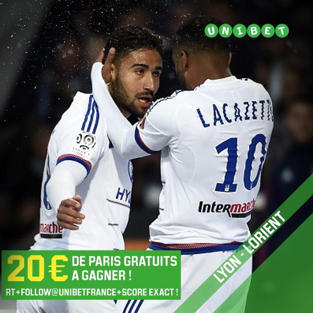 UnibetFrance's tweet image. #Ligue1 - 20€ de #freebet à gagner grâce à @UnibetFrance. Tirage au sort lundi. A vos pronos ! #OLFCL