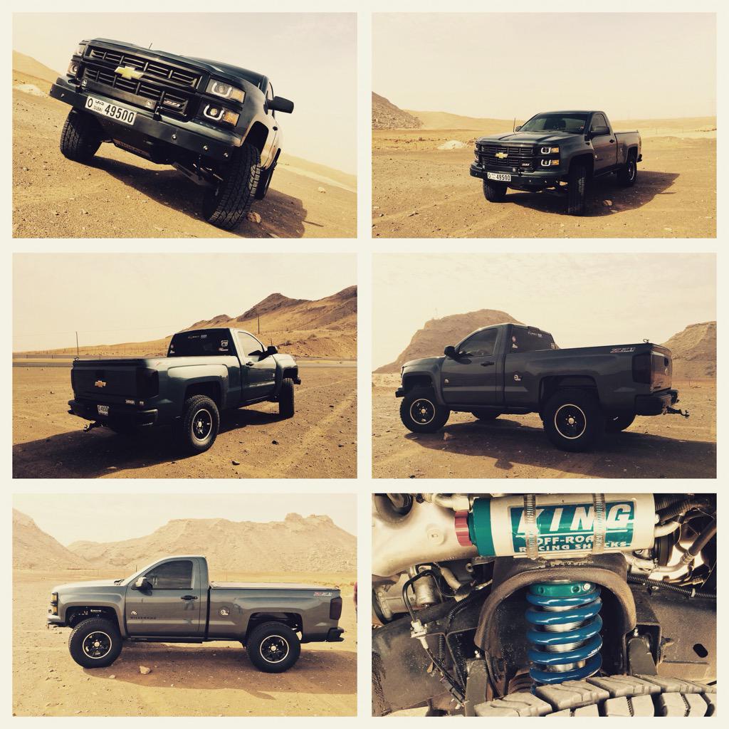 iamhosay's tweet photo. #chevroletsilverado #midtravel #kingracingshocks #bajakits #fiberwerx #anzousa #bajadesigns #afepower #bullydog http://t.co/MpoijyeiLb