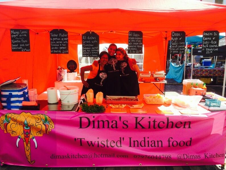 Dimas_Kitchen's tweet photo. The Ghosh Girls getting ready to serve some delicious dishes @Dimas_Kitchen @KingstonFoodFst http://t.co/BLxB06Yl2I