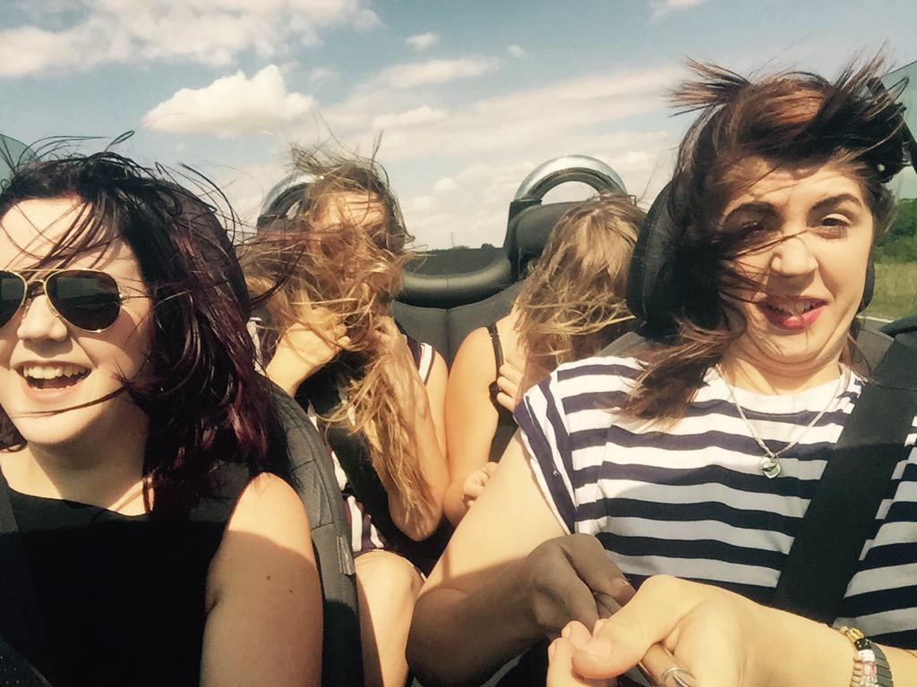 kaiytee's tweet photo. Cannot get over how hideously funny I look in this, @HayleyFarrow convertible car clearly makes me look fab http://t.co/wYoUkpxxwp