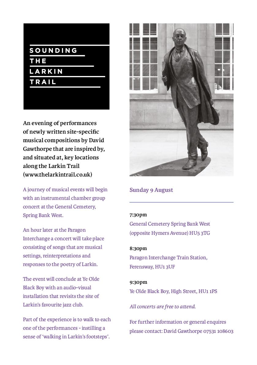 LarkinToads's tweet photo. ‘Sounding the Larkin Trail’ is TONIGHT – an evening of Larkin-inspired music in three locations. Don’t miss it #Hull http://t.co/qmTB0rUP02