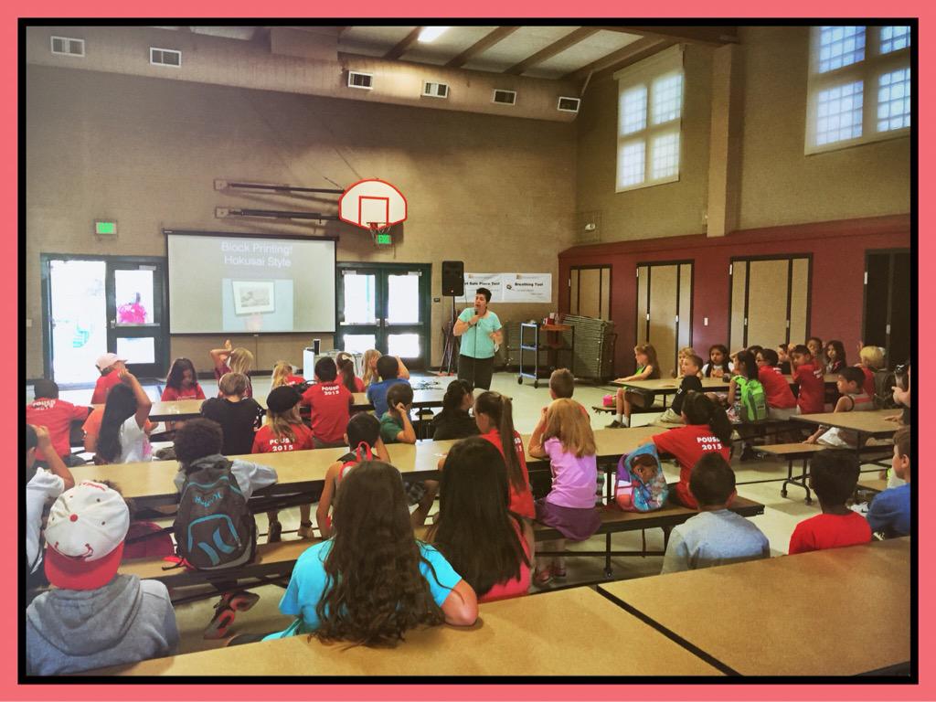 GinaLynch007's tweet photo. "All kids are creative and all kids are artists" - @kkimkern #MakerCamp #Hokusai #teamPOUSD #teamSchaefer http://t.co/zXZzebnUjD