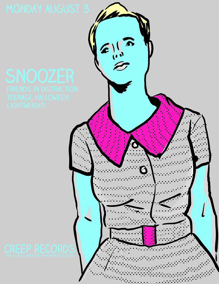 aftermathcoll's tweet photo. [MONDAY] at @CreepRecords 
#Snoozer #FriendsInDistraction @tngehllwn #Lightweight
INFO: http://t.co/jl1p5qKrs5 http://t.co/pLmqVeGWW2