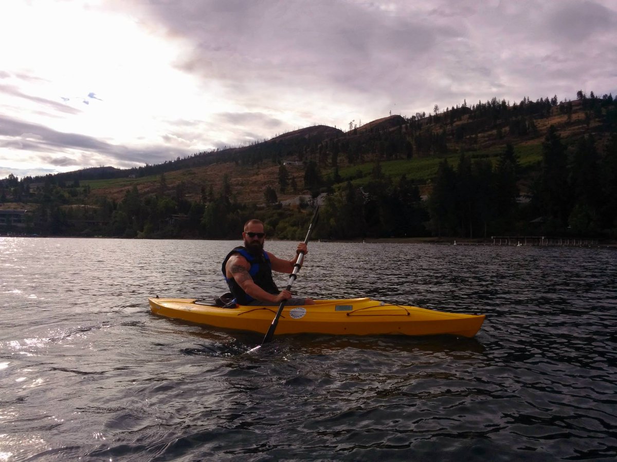 nitwild's tweet image. Went #kayaking on #OkanaganLake. Stacy's done it, but was a first for me. Despite the rain, lots of fun. #adventure