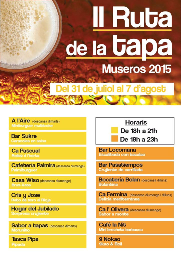 9Nokao's tweet photo. A partir d'aquest divendres 31 i fins al pròxim 7 d'agost podràs gaudir en el nostre local de la II Ruta de la Tapa http://t.co/ovTEohrBm0