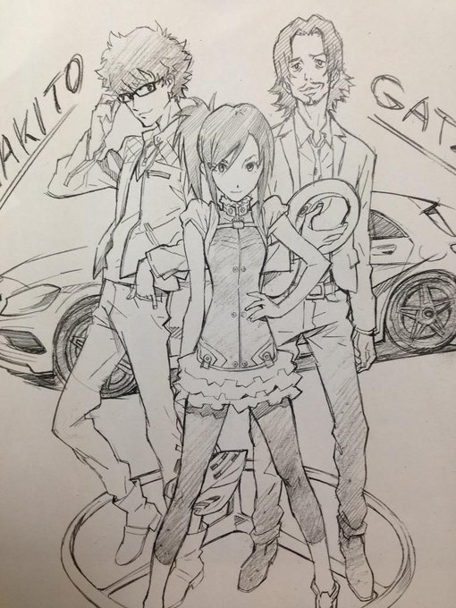 @45yen_2 
ラフを他人に晒すのは
反射で描いてるのがバレちゃうな

ガツとマキト、最初に提出したラフはコスチュームが逆でした
コレは修正した最終版。
迷った場合は、何枚か描いて
意見を聞きます
もう2年くらい前の仕事かぁ… 