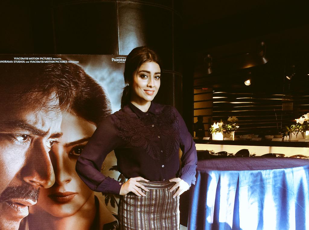 Wearing @Pankaj and Nidhi shirt , <a href="/rajatktangri/">Rajat Tangri</a> skirt for <a href="/DrishyamTheFilm/">Drishyam</a> promotions.