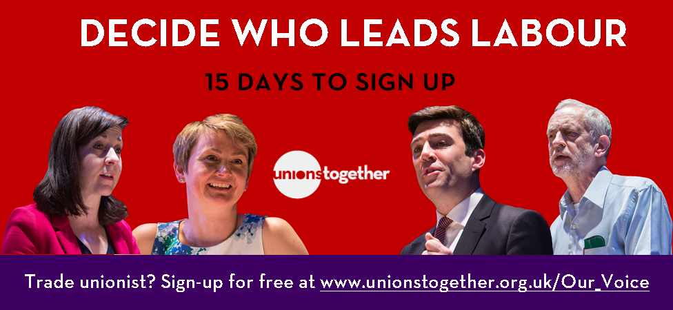 1 of these 4 will lead Labour. If you're a trade unionist, sign-up &amp; have your say (it's free) unionstogether.org.uk/our_voice