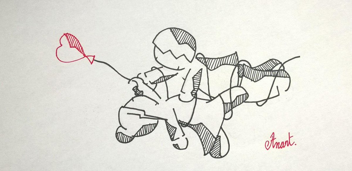 Benouat's tweet image. Allons danser la Carioca aux étoiles ✨🎈💙 #Anart #Draw #Dessin #Dream #Sky #Dance