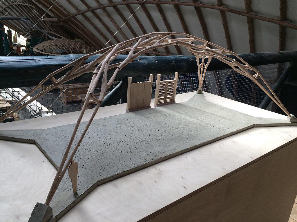 _jackdraper's tweet photo. 1:20 scale model of Wood Chip Barn. #timberframe #wood #architecture #dorset http://t.co/sqwBbDOg7M