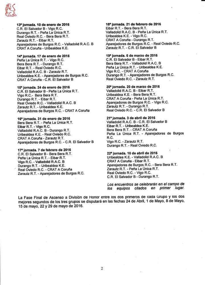LaUnicaRugby's tweet photo. Calendario #DHB2015/2016 http://t.co/eqOcsUrfSL