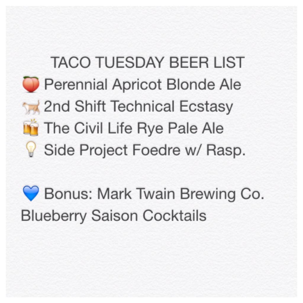 FemmeFerment's tweet photo. Our #STLCBW fundraising event @MissionTacoSTL Soulard is today! Come support @clrmndz! Tacos, beer, beer cocktails!! http://t.co/TiU19yXUBw