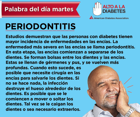 AmerDiabetesESP's tweet photo. Palabra del día martes: Para más inforamción sobre la salud bucal y la #diabetes, visite: http://t.co/LhCFUtHeyv http://t.co/qJ2CggCc6D