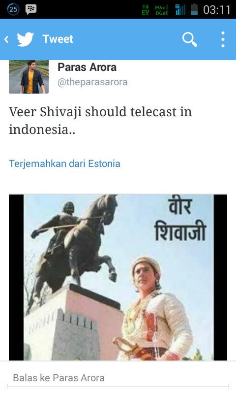 noviaryanti755's tweet photo. Veer shivaji should telecast in indonesia on @whatsonANTV @whatsonANTV @theparasarora @artist_india @ZeeTV #parovers http://t.co/JkYC15x7Wz